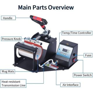 ZKLabs Mug Cup Heatpress Machine for Sublimation and DTF Machine Printer